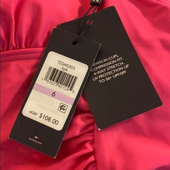 TOMMY Hilfiger Shirred Halter One Piece Swimsuit - Picture 11 of 11